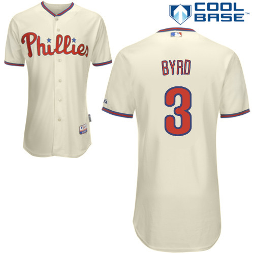 Marlon Byrd #3 Youth Baseball Jersey-Philadelphia Phillies Authentic Alternate White Cool Base Home MLB Jersey